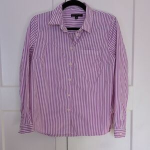 Banana Republic Pink Striped Button Down Shirt